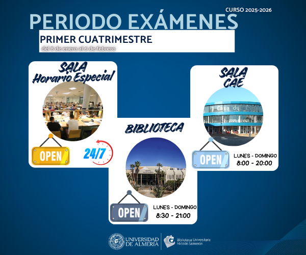 APERTURA Y HORARIOS de las salas de estudio