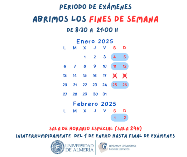 Período de exámenes: apertura y horarios