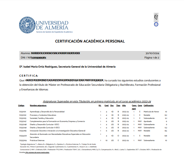 Certificados Académicos